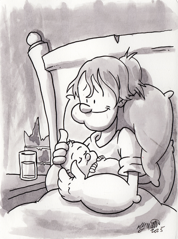 "The Birth of a Sailor" Ink Wash